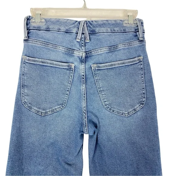 Good American Good Waist Palazzo Crop Jeans Womens Size 26 XS 2 Blue 453 Flare - Picture 5 of 12
